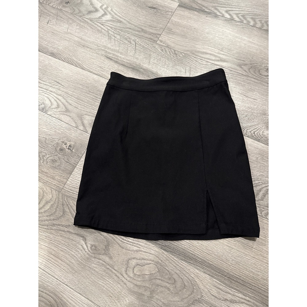 Garage Womens Black Mini Skirt Side Slit Back Zip Size XS
